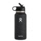 Hydro Flask Wide Mouth Bottle with Straw Lid, Black, 32 oz., W32BSW001