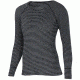 Ibex Woolies 1 Crew - Women's-Black/Medium Heather Grey Stripe-X-Small