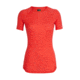 Icebreaker 150 Zone Short Sleeve Crew, Womens, Ember/Snow, Large, 104330602L