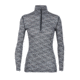 Icebreaker 200 Oasis Long Sleeve Half Zip Curve - Womens, Black/Snow, Extra Small, 104381-001-XS