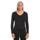 Icebreaker 200 Oasis Long Sleeve V Neck Thermal Top - Womens, Black, Extra Large, IB104379001XL