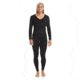 Icebreaker 200 Oasis Long Sleeve V Neck Thermal Top - Womens, Black, Extra Large, IB104379001XL
