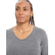 Icebreaker 200 Oasis Long Sleeve V Neck Thermal Top - Womens, Gritstone Heather, Extra Small, IB104379013XS