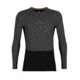 Icebreaker 200 ZoneKnit Long Sleeve Crewe Thermal Top - Mens, Jet Heather/Black/Metro Heather/Cb, Large, IB0A56HA585L