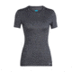 Icebreaker Amplify Short Sleeve Low Crew, Womens, Panther Hthr, Medium, 104765001M