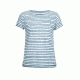 Icebreaker Aria Short Sleeve Scoop Pulled Lines, Snow/Prussian Blue, L, 104092101L