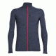Icebreaker Descender Long Sleeve Zip Shirt - Men's-Stealth/Oxblood-Small