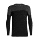 Icebreaker Kinetica Long Sleeve Crewe - Mens, Black/Black HTHR, Medium, 104585001M