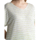 Icebreaker Merino Drayden Reversible SS Top Stripe - Womens, Ecru Heather/Glazen/S, Large, IB0A56ZWB78L