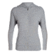 Icebreaker Momentum Long Sleeve Zip Hood - Womens, Fossil/Snow HTHR, Extra Small, 104670002XS
