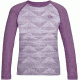 Icebreaker Oasis Long Sleeve Crew Diamond Line - Kids'-Silk Heather/Eggplant-4