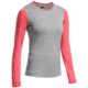 Icebreaker Oasis Long Sleeve Crew Top - Women's-Metro Heather/Grapefriut-X-Large
