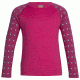 Icebreaker Oasis Long Sleeve Crewe Align - Kids'-14-Pop Pink/Snow/Pop Pink