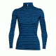 Icebreaker Oasis Long Sleeve Half Zip Top - Womens-Largo/Ice Blue/Stripe-Small