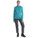 Icebreaker Quantum III Long Sleeve Zip Hoodie - Womens, Flux Green/Ether/Cb, Medium, IB0A59JW859M