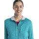 Icebreaker Quantum III Long Sleeve Zip Hoodie - Women's, Flux Green/Ether/Cb, Medium, IB0A59JW859M