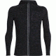 Icebreaker Quantum Long Sleeve Zip Hood Jacket - Men's-Black-Medium