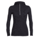 Icebreaker Rush Long Sleeve Half Zip Hood, Black, L, 103815001L