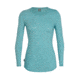 Icebreaker Cool-Lite Sphere Long Sleeve Low Crewe - Women's, Ocean/Snow/Stripe, Small, 104677301S