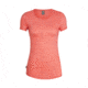 Icebreaker Sphere Short Sleeve Low Crewe - Womens, Ember/Snow/Stripe, L, 104680601L