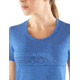 Icebreaker Tech Lite Short Sleeve Low Crewe Cadence Pulse- Womens, Cove, Small, 104602401S