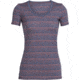 Icebreaker Tech Lite Short Sleeve Scoop Shirt - Women's-Stripe Gumtree/Tulip-Small