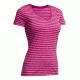 Icebreaker Tech Lite Short Sleeve V Top - Womens-Raspberry/Shocking-Medium