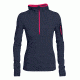 Icebreaker Terra Long Sleeve Half Zip Hood - Women's-Fathom Heather/Admiral/Cherub-Small