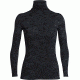 Icebreaker Vertex Long Sleeve Half Zip Flurry - Women's-Black/Jet Heather-Large