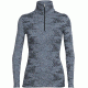 Icebreaker Vertex Long Sleeve Half Zip Flurry - Women's-Ice Blue/Jet Heather-Large