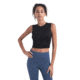 Icebreaker Women Merino 125 ZoneKnit Energy Wind Cropped Bra-Tank, Black, L, IB0A56XT001L