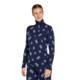 Icebreaker Women Merino 260 Vertex LS Half Zip Falling Flakes, Midnight Navy/Snow/J, M, IB0A574P259M