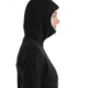 Icebreaker Women Merino 560 Realfleece Elemental LS Zip Hoodie, Black, M, IBBA56SS001M