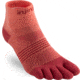 Injinji Womens Lightweight Run Mini Crew Socks, Cranberry, XS/S, 201122-CRB-XS/S
