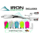 Iron Decoy Salty 4 Lure 3.5'', Silver/Chartreuse/Lblue/Hot Pink/Watermelon/Silver, 1/2 oz, Salty 4 S