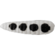 Johnson Nickel Blade Hard Bait, 1/32 oz, 1in / 3cm, Hook Size 10, Nickel Blade, White/Black Spots, 1119432