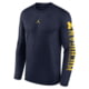 Jordan Mens Michigan Primetime Legend Jordan Brand Dri-FIT College Long-Sleeve T-Shirt in Blue NJGT41SMWN-EKV, Blue, L, male, 1016090300-00199138732409