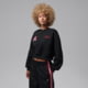 Jordan Womens Jordan Brooklyn Fleece Cropped Crew-Neck Sweatshirt in Black IM6975-010, Black, XL, female, 1015945728-00198961922377