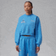 Jordan Womens Jordan Brooklyn Fleece Cropped Crew-Neck Sweatshirt in Blue IM6975-485, Blue, XS, female, 1015945998-00198961990451