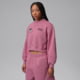 Jordan Womens Jordan Brooklyn Fleece Cropped Crew-Neck Sweatshirt in Pink IM6975-667, Pink, S, female, 1015945374-00198961936886