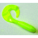 Kalins Fishing Kalin Lunker Grub, 3in, Chartreuse Pearl, 10/Pack, 3G10-545