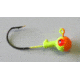 Kalins Fishing Kalin Roundhead Jig, 1/8oz, Size 1 Hook, Chartreuse/Orange, 10/Pack, RH18-1