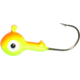 Kalins Fishing Kalin Roundhead Jig, 3/8oz, 2/0 Hook, Chartreuse/Orange, 8/Pack, RH38-1