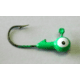 Kalins Fishing Kalin Roundhead Jig, 3/8oz, 2/0 Hook, Lime Green, 8/Pack, RH38-13