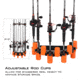 Kast King V10LS Spooling Station and Rod Rack, Orange/Black, KKTAROMRRV10LSOR