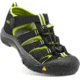 KEEN Big Kids Newport H2 Sandals, Black/Lime Green, 2, 1009965-505-2
