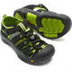KEEN Big Kids Newport H2 Sandals, Black/Lime Green, 2, 1009965-505-2