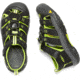 KEEN Big Kids Newport H2 Sandals, Black/Lime Green, 2, 1009965-505-2