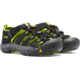 KEEN Big Kids Newport H2 Sandals, Black/Lime Green, 2, 1009965-505-2