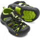 KEEN Little Kids Newport H2 Sandals, Black/Lime Green, 8, 1009942-505-8
